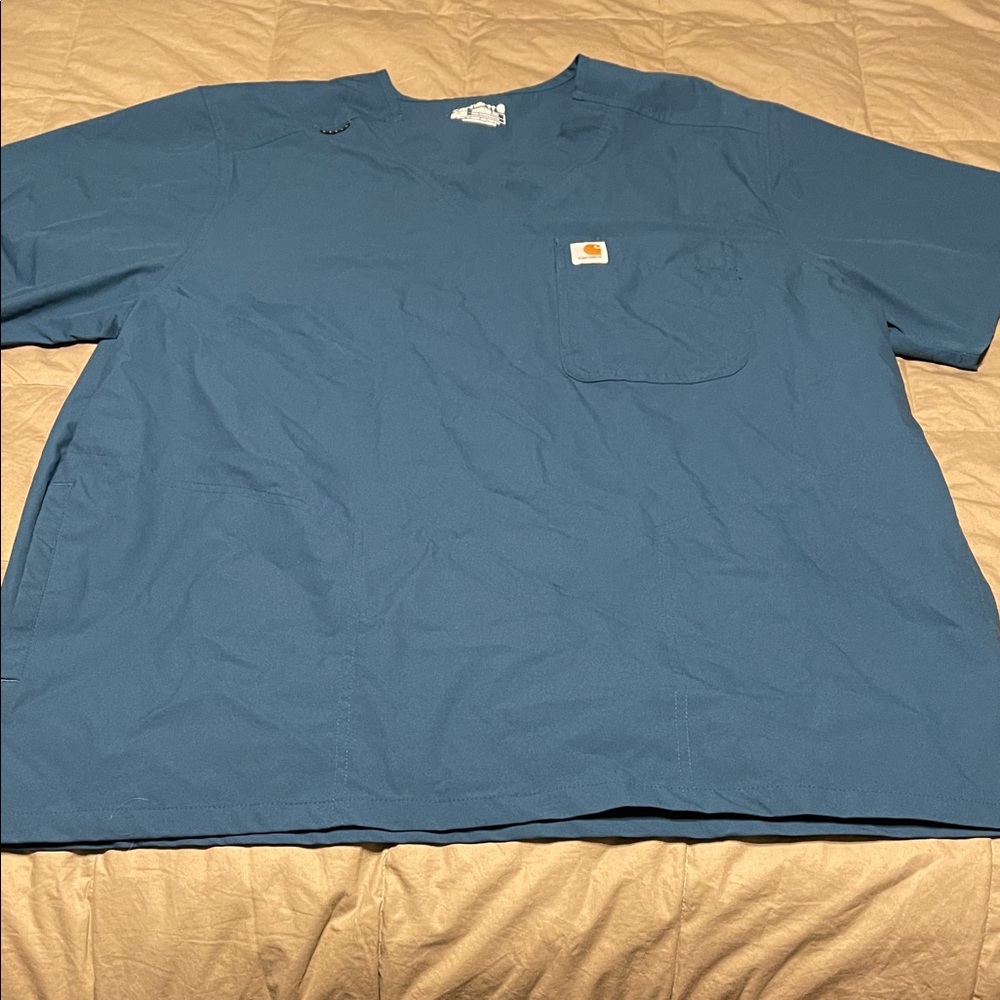 Carhartt Men's Caribbean Blue Scrub Shirt